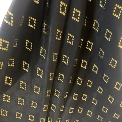 China High Quality Customized Woven Metallic Stripe Jacquard Black Garments Viscous Soft Fabric for sale