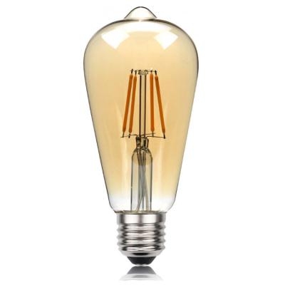 China Residential tea color st64 8w 2200k 12v 24v 36v vintage light bulb st64 nipple light for sale