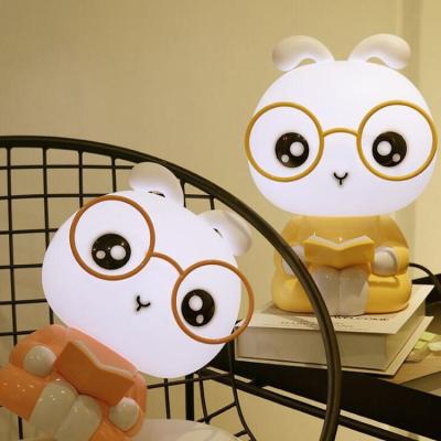 China Modern Cute Animal Rabbit Desk Table Light Round Socket Animal Night Light for sale