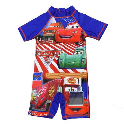 China Dinosaur Cars Hot Spring Infant Swimsuit Boys Swimwear Children Sunscreen Baby Boy One-Piece Middle-aged Swimsuit Breathable for sale