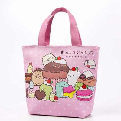 China New Cute Fashion Cartoon Stitch Sumikko PU Lunch Box Bento Bag Tote Bag for sale