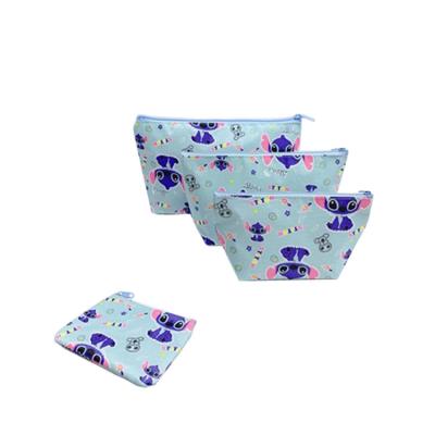 China Fashion Cartoon Stitch Storage Bag Makeup Bag Wash Bag Waterproof 4 Piece Set for sale