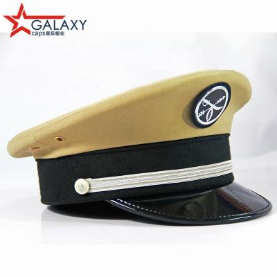 China Verified Professional Manufactures 100% Top Quality Customized Logo Military Peaked Cap for sale