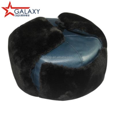 China Checked Furry Leather Military Hat Winter Cold Proof Warm Hat Suitable For Male for sale