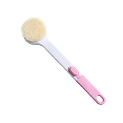 China 2021 Adult Bath Sponge Yellow Bottom With Floral Body Scrubber Handle Body Silicone Products Soft Long Hairs Sweep Cleaning Rub for sale