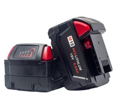 China Power Tools for Milwaukee M18 18v 6.0ah M18B5 HD18CS C18DD HD18AG 2650-21 M18CPD Cordless Power Tool Battery for sale