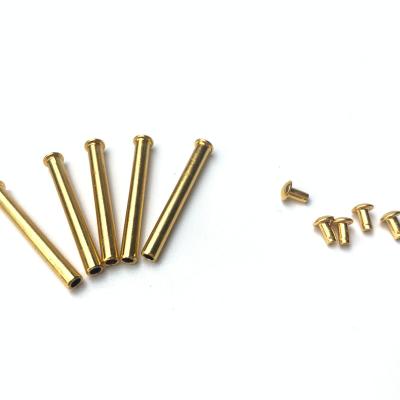 China Custom Stainless Steel Double Rivet Solid Copper Brass Tubular Rivets For PCB Fastener for sale