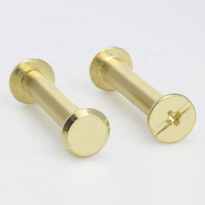 China Cap Rivet Flat Copper Clad Male And Female Stainless Steel Chicago Screws End Book End Book Side Lock Screw Nut Album Cap Rivet Double for sale