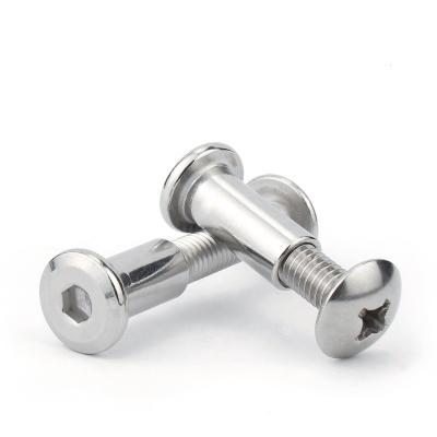 China Semi Tubular Stainless Steel Screw Rivets Male-Female Mail Binding Fasteners Screw Round Double Head Rivet for sale