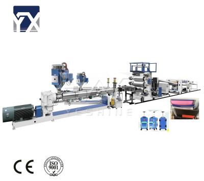 China ABS PC Hard Sheet YESHINE Two Lines Luggage Making Production Line Suitcase Machine for sale