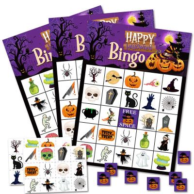 China Halloween Custom Halloween themed purple card bingo scratch off game cards party supplies set for sale