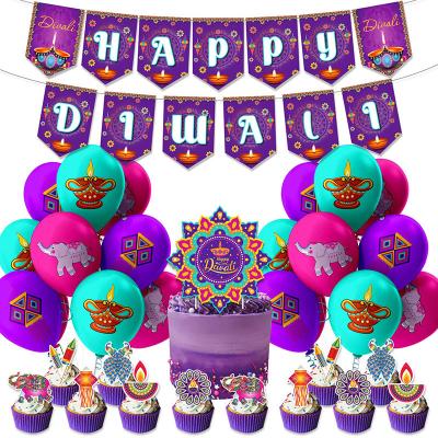 China Diwali New Diwali theme banner cake topper balloon set diwali party decorations for sale