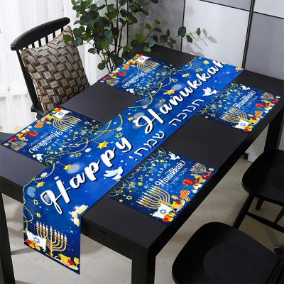 China Hanukkah Festival Hanukkah theme Jewish holiday table mat Long table flag party decoration supplies for sale