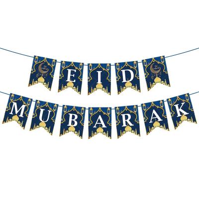 China Ramdan Moon Festival party decoration banners pull flags Eid Mubarak festival scene decoration hanging banner for sale