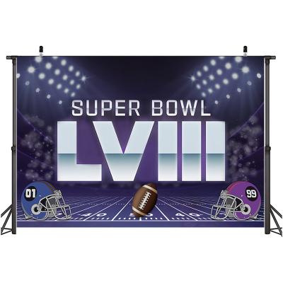 China Hanukkah Decorations New Custom Super Bowl themed football hanging cloth photo props background cloth party decoration supplies for sale