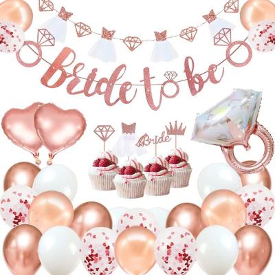 China Birthday  Rose Gold Confetti Balloon Set Bride To be Banner Party Set Wedding Bridal tribe bachelorette party Balloon Kit for sale