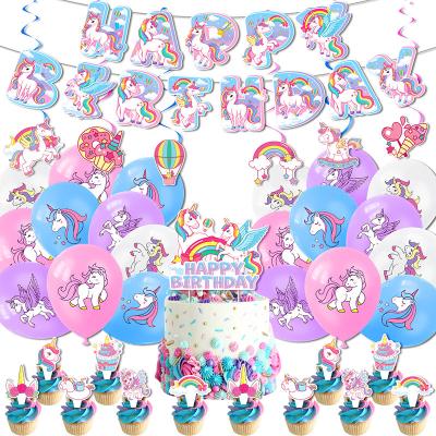 China Latex balloon Cartoon Style Unicorn Themed Birthday Party Decoration Birthday Party Supplies Baby Shower Kids Birthday Decoration for sale