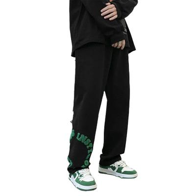 China Spring Anti-pilling Solid Color Sports All-match Casual Harlan Letter Pattern Men's Straight Trousers Pants for sale