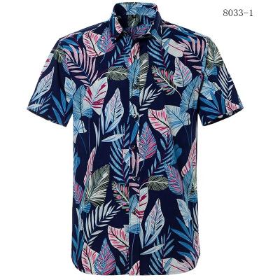 China Style High Quality Men's Hawaii Anti-wrinkle Summer T-shirts Beach Vacation T-shirt Mens Flower Print Cool Short Sleeve Shirts For Men for sale