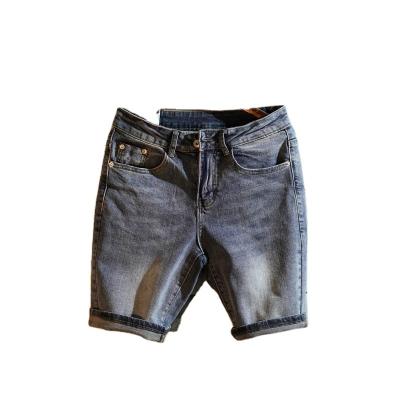 China Summer High Quality Simple Men's Retro Five Point Pants Stretch Gray Men's Denim Breathable Shorts for sale