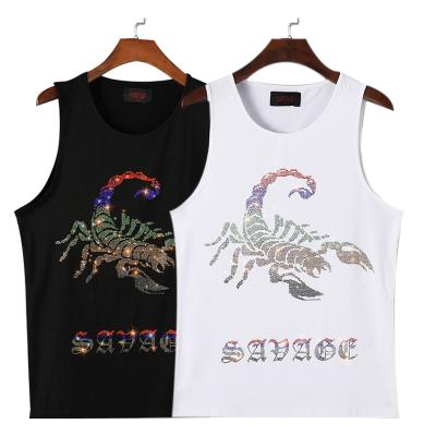 China Scorpion Breathable Vest Playera Estampada Hombre KEROSENE T-shirt Rhinestone Tank Tops Sleeveless Tees for sale