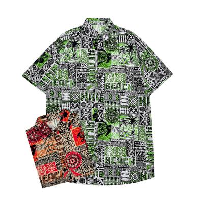 China Wholesale Breathable KEROSENE Streetwear Short Sleeve Printed Hawaiian Resort Shirt Herrenhemd Cotton Summer Slim Shirt for sale