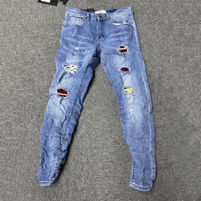 China Color Fade Proof KEROSENE Custom Destroyed Jeans Ripped Skinny Jeans Men for sale