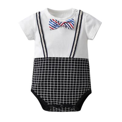 China Baby Boy Clothing Sleeve Shorts Cotton VitaG Dropshipping One Piece Romper Outlet Cloth Infant Gentleman Anti-Shrink Suspenders for sale