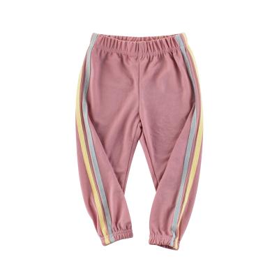 China Dropshippig 2021 Fade Proof VitaG color long cotton kids clothes girl cute stripes fashion wholesale 2 sport sweatpants for sale