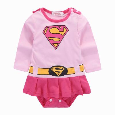 China VitaG Dropshipping Baby Party Super Anti-Shrink Costume Halloween Party Girls Supermanone-piece Romper Jumpsuit for sale