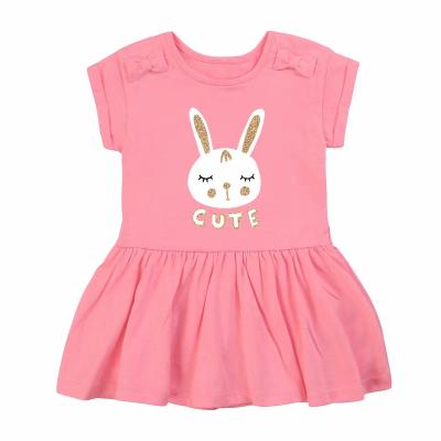 China VitaG Summer Washable Kids Cute Bunny Fashion 100%cotton Floral Baby Kids Dresses for sale