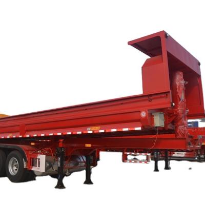 China Hot Item Steel Tipper Trailer Max OEM Rocker Plate Floor Color Feature Heavy Duty Tandem Hydraulic Tipping Outboard Trailer Box Truck Truck Heavy Duty POINT for sale