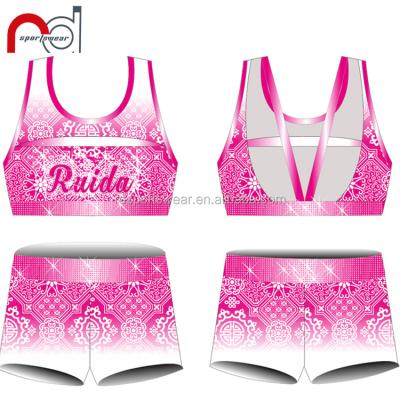 China Custom Teamwear Dye Sublimation Cheerleading Dance Athletics Practice Wear for sale