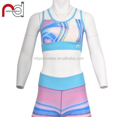 China Teamwear Customized Crop Cheerleading Uniform Tops And Short Sublimation Sports Cheerleading Bra for sale