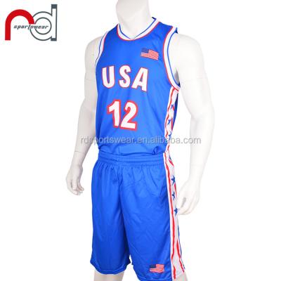 China Plus Size Customized Set Sports Team Digital Jersey Basketball Team Blue Uniform for sale