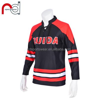 China Popular Selling Wholesale Eco-friendly Ice Hockey Polyester Sublimation Red Hockey Tank Top Shirt for sale