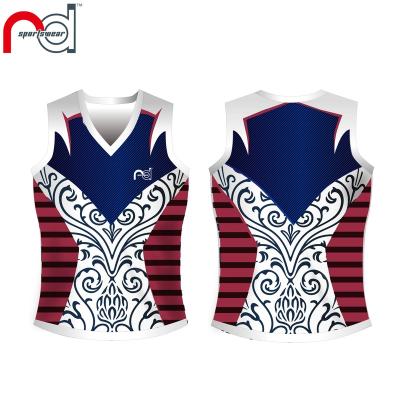 China Running Singlet Anti-UV Australia Sublimated Rules AFL Soccer Jersey Rugby Training Tank Top Shirt for sale