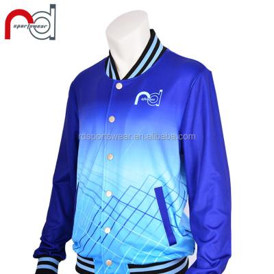 China Sustainable Customs Design Available Dye Sublimation Cheerleading Girl Fleece Baseball Jacket for sale