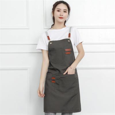 China Customized Durable Canvas Apron Hairdresser Kitchen Apron Bartender Restaurant Work BBQ Apron for sale