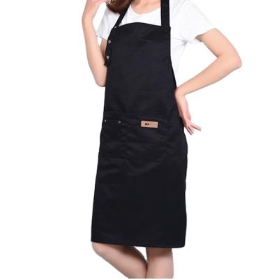 China Custom BBQ Personal Durable Logo Cotton Polyester Waterproof Chef Cooking Bib Cleaning Aprons For Cafe Restaurants Kitchen Apron for sale