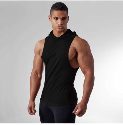 China Anti-Wrinkle Mens Bodybuilding Cool Muscle Hoodie Workout Sleeveless Singlet Stringer Hoodie Tank Tops for sale