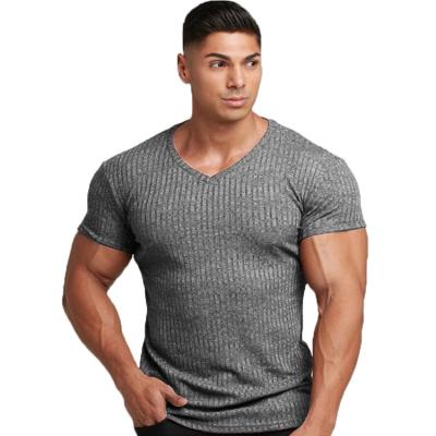 China Anti-wrinkle Men's Elasticity And Ventilation Sports Fitness Shorts Sleeve T-shirt Top for sale