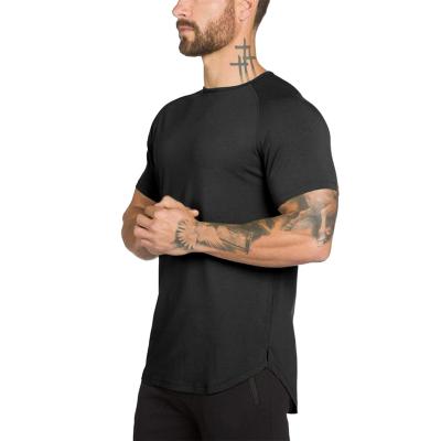 China 100% Cotton Blue Men's Sport Anti-Wrinkle Hole Custom Outdoor O-Neck Fitness T-Shirt for sale