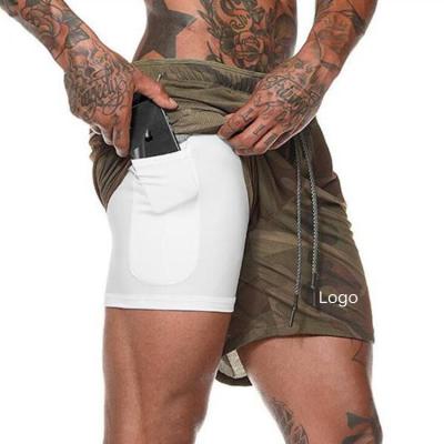 China 2020 Hot Selling Custom Anti-wrinkle Mens Camouflage Gym Mens Breathable Compression Shorts for sale