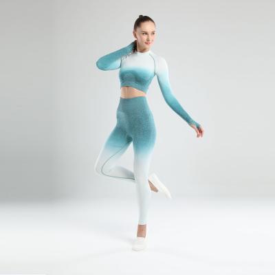 China New Design Breathable Hot Fitness Sexy Crop Top and Tight Pants Gmy Sheath Long Seamless Yoga Set New 2 PCS Yoga Suit Sport for sale