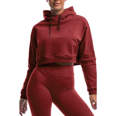 China Wholesale Anti-wrinkle Crop Top Blank Hoodies Long Sleeve Breathable Private Label Crop Top for sale