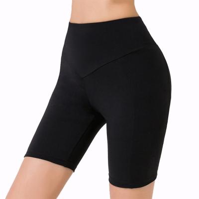 China Anti-Wrinkle OEM Elasticity Custom Summer Gym Yoga Sexy Black Sports Shorts Women for sale