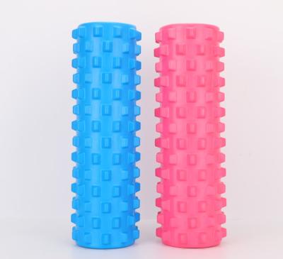 China Yoga Foam Spindle Gym Cork Porcelain Fitness Massager Blue Or Other Colors Yoga Wheel Roller Column Eva Painting Foam Roller for sale