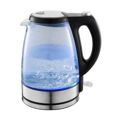 China 360 Bollitore Rotating Electric Kettle Food Grade 304 Degree Base Transparent Glass Home Blue Lightweight Electric Kettle for sale