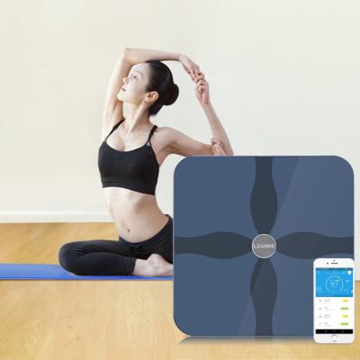 China With Tray Amazon Tempered Glass Smart Digital Scale Bathroom Fitness Body Fat Wireless Scale For Household for sale